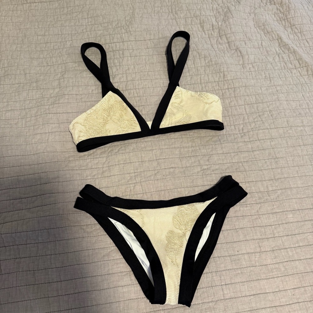 L*Space Black, gold and Cream Bikini